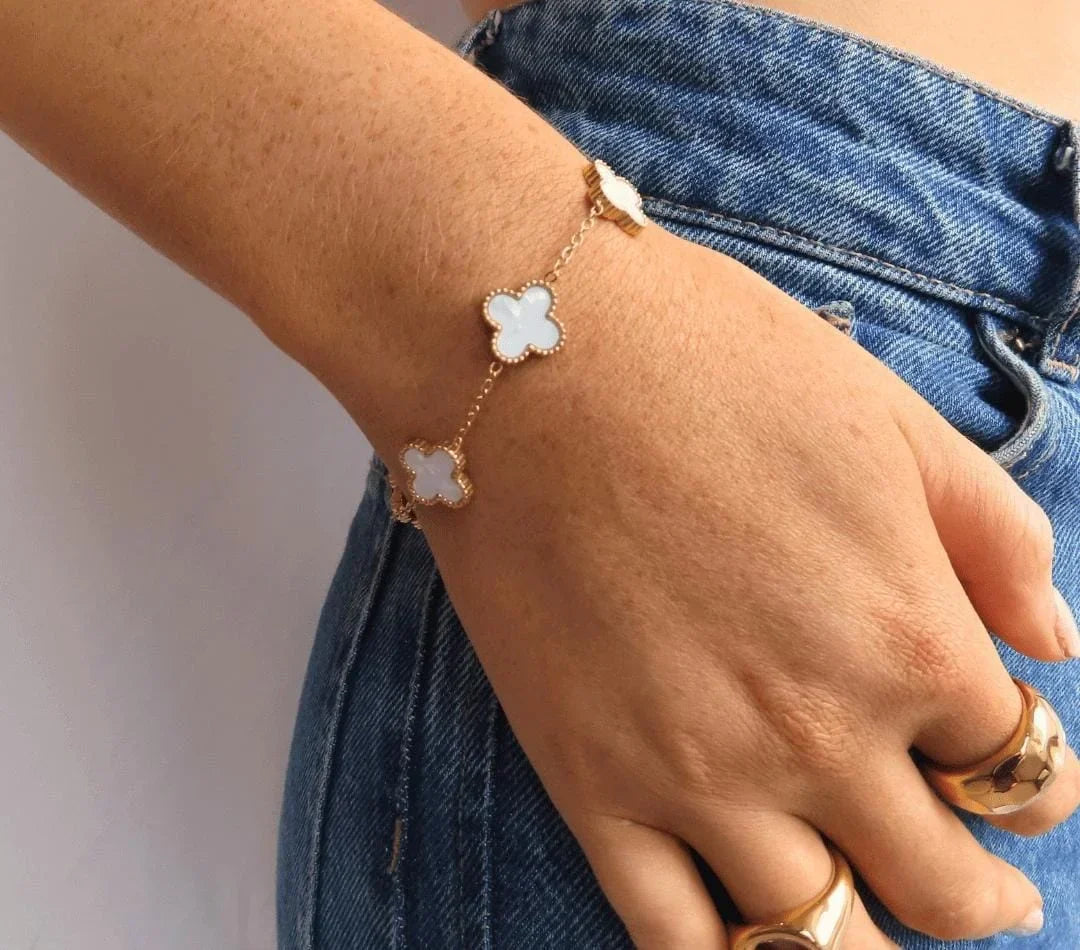 White Clover Bracelet | Stainless Steel