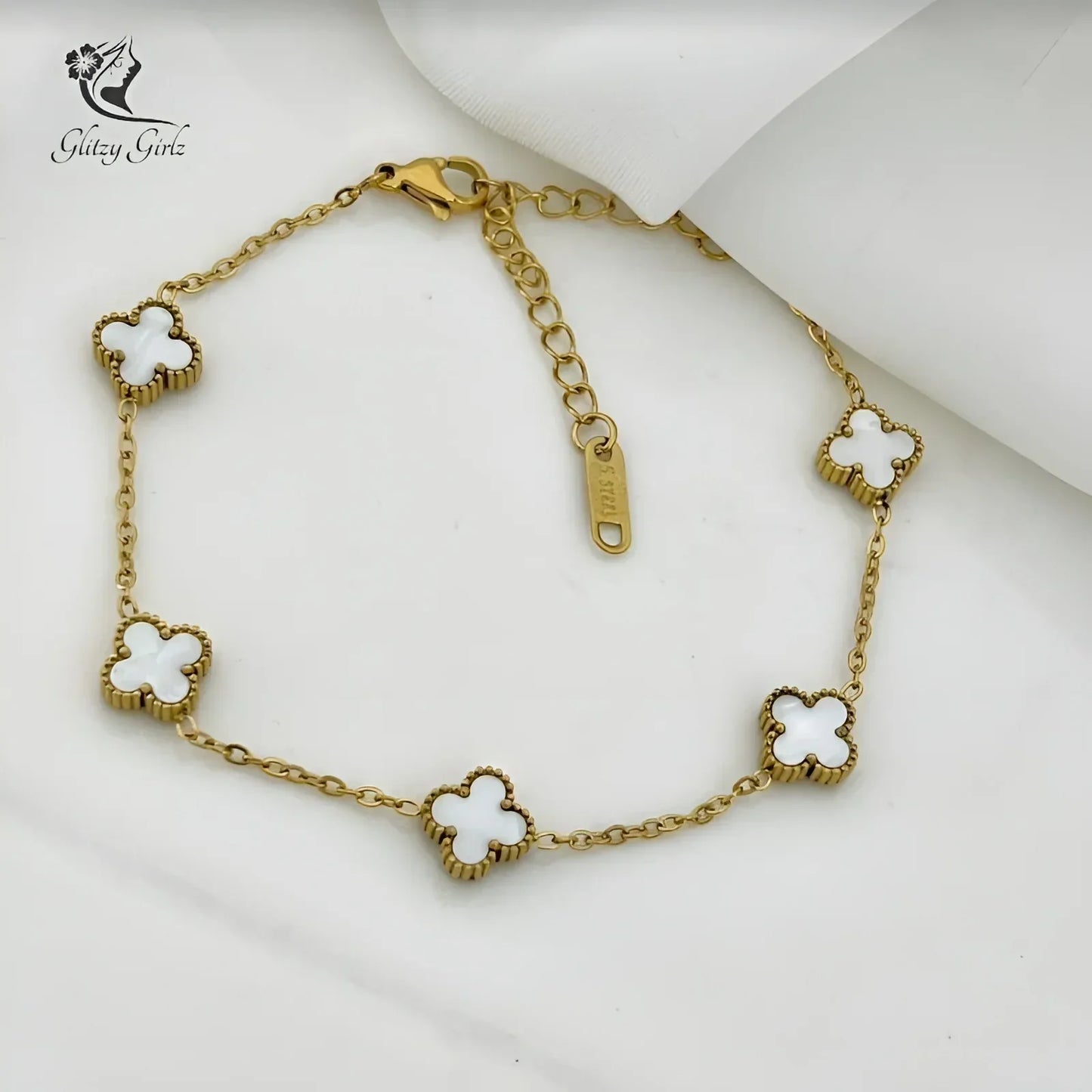 White Clover Bracelet | Stainless Steel
